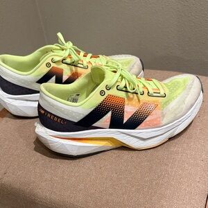 Used New Balance Fuelcell Rebelv4 Athletic Shoes - Lime and Orange